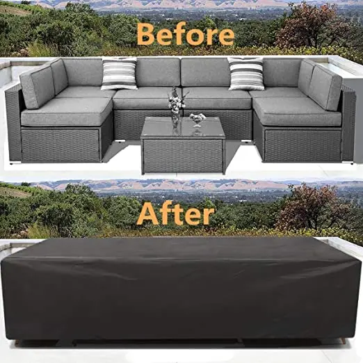 Wasserdichte Outdoor-Möbelabdeckungen, Regen- und Staubresistente Terrassenschutzbezüge für Tisch, Stuhl, Sofa und Gartenmöbelsets – Detail 4