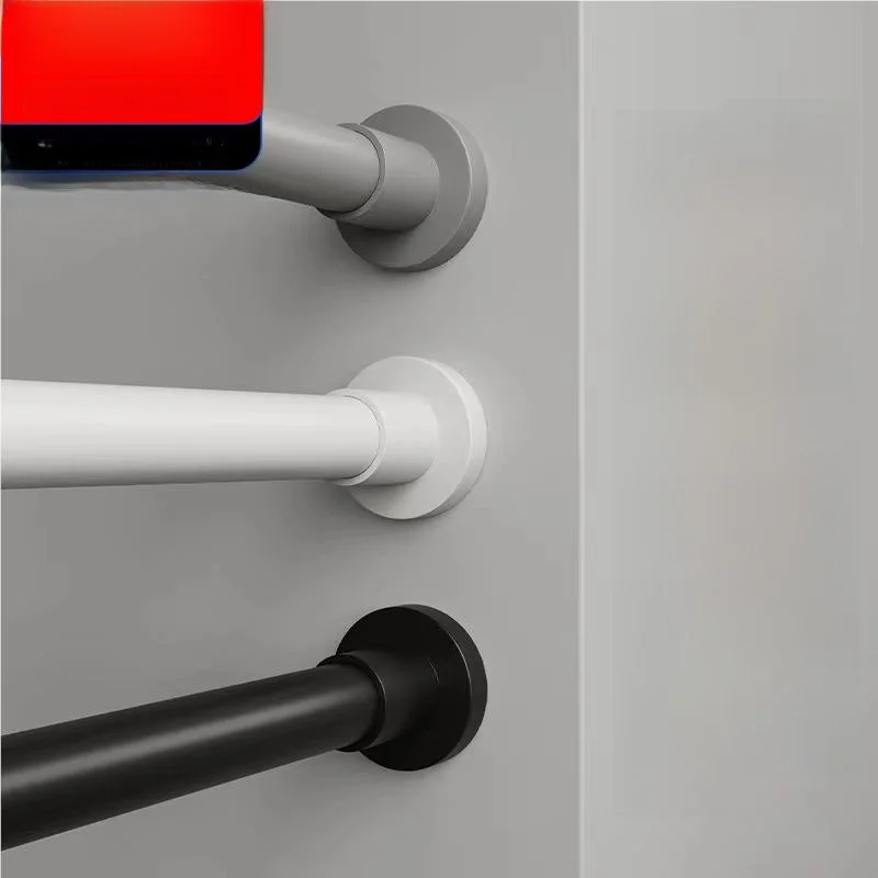 

Stainless Steel Extendable Curtain Rod Clothesline Bathroom Shower Curtain Rod Wardrobe Hanging Rod No Drilling Required