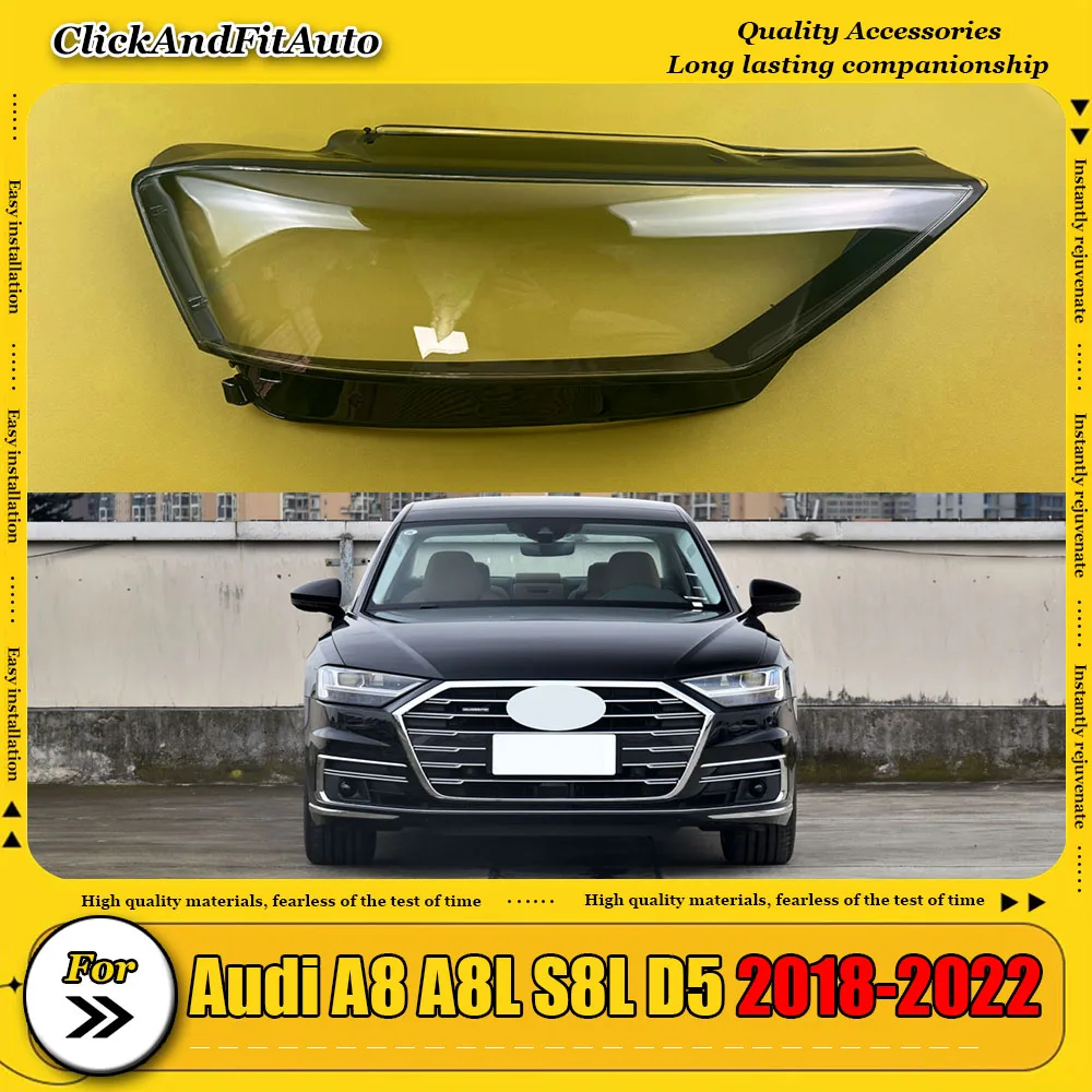 

For Audi A8 A8L S8L D5 2018-2022 Headlamp Cover Transparent Headlight Shell Lens Plexiglass Replace Original Lampshade