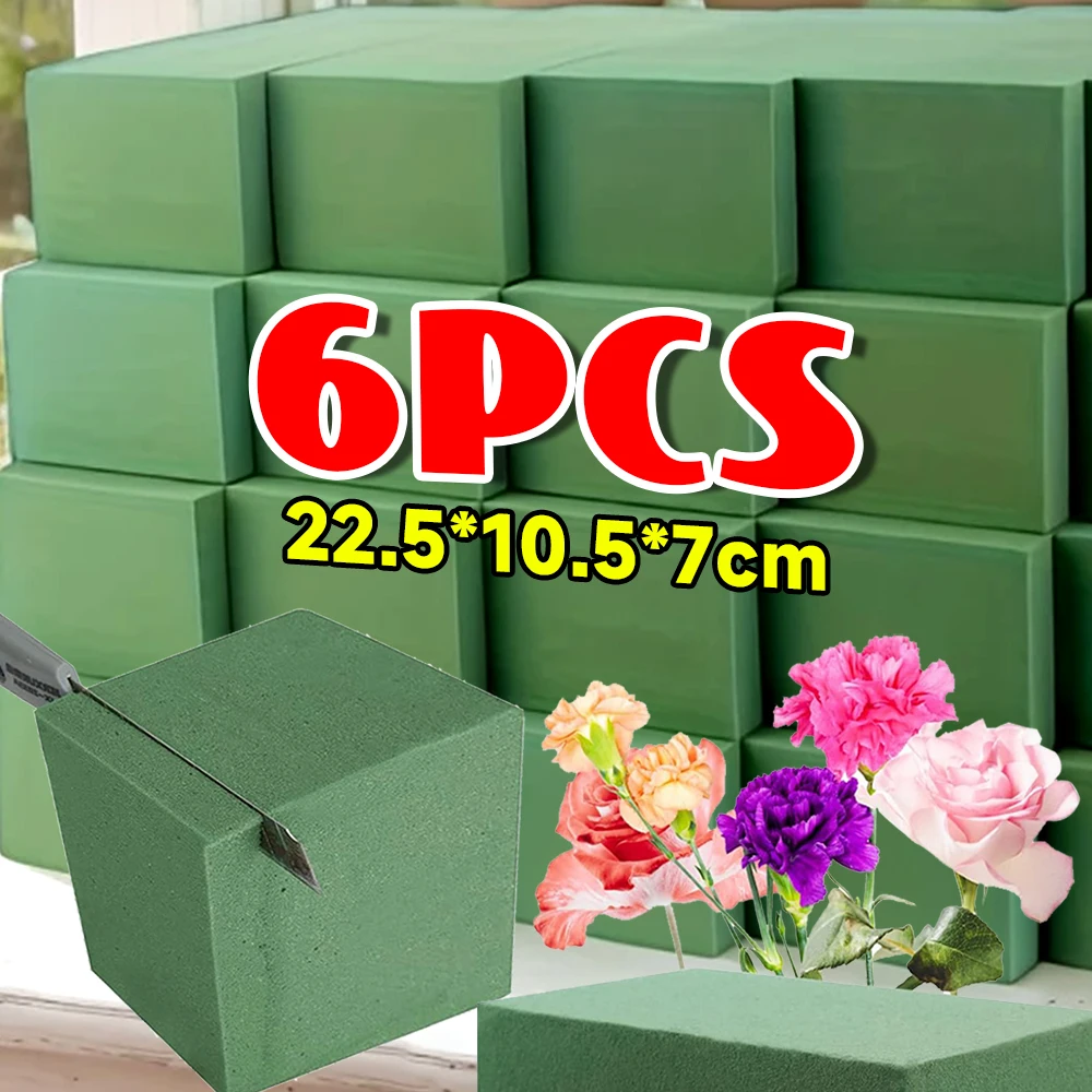 1/6PCS Floral Foam Block Square DIY Absorbent Flower Arrangement Sponge Mud Bricks Home Wedding Party Garden Decoration
