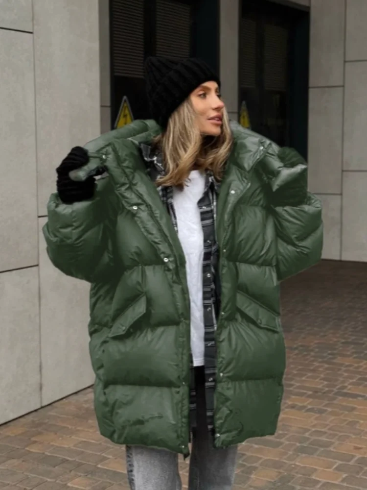 

Женское короткое парковое пальто с капюшоном и завязками на талии, теплое однотонное зимнее пальто с карманами на молнии и длинными рукавами, 2025 год, парковое пальто, зимняя одежда