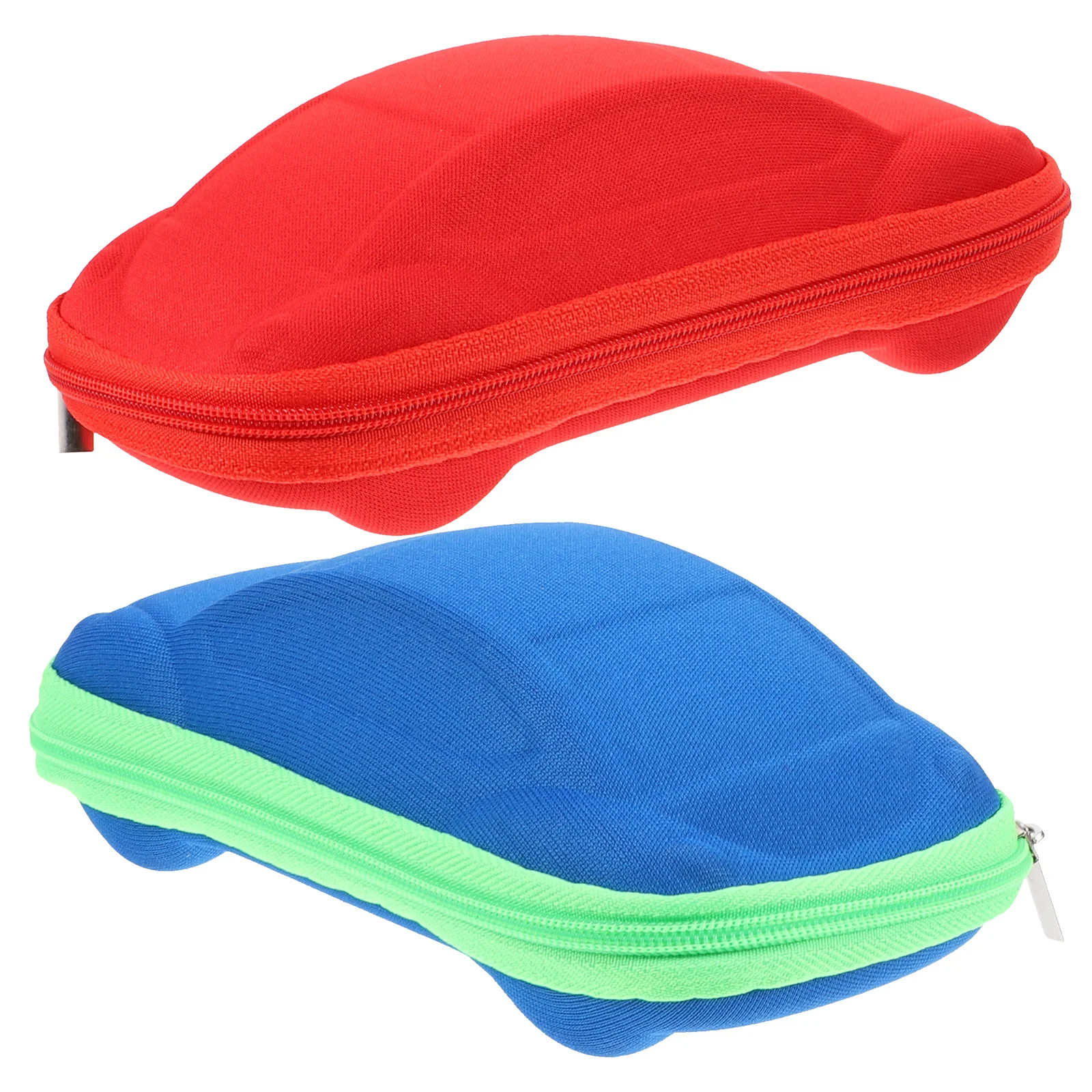 2 قطعة حافظة نظارات رائعة من إيفا تصميم سيارة مصنوع آمن بسحاب إغلاق داخلي آمن لتخزين الأطفال لون عشوائي