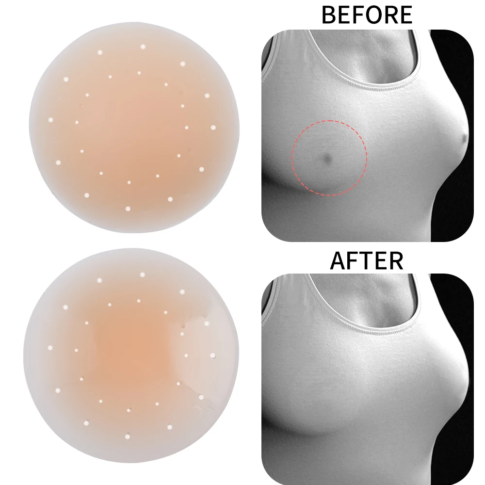 Invisible Self-adhesive Chest Sticker with Ventilation Holes Lift Nipple Strapless Backless Stick on Bra Silicone Breast Sticker