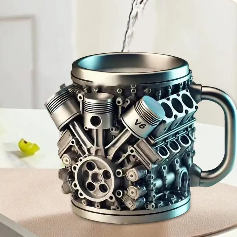 محركات ثلاثية الأبعاد تصميم محركات القدح كوب من الفولاذ المقاوم للصدأ فنجان القهوة أكواب البيرة ملحقات الشرب المضحكة للمنزل والمكتب