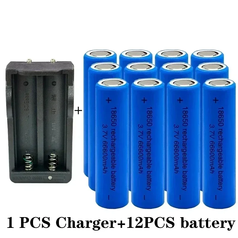 18650 Battery  New Best-selling Lithium-ion 3.7V 66600mah+charger Rechargeable Battery for Screwdriver Batteries