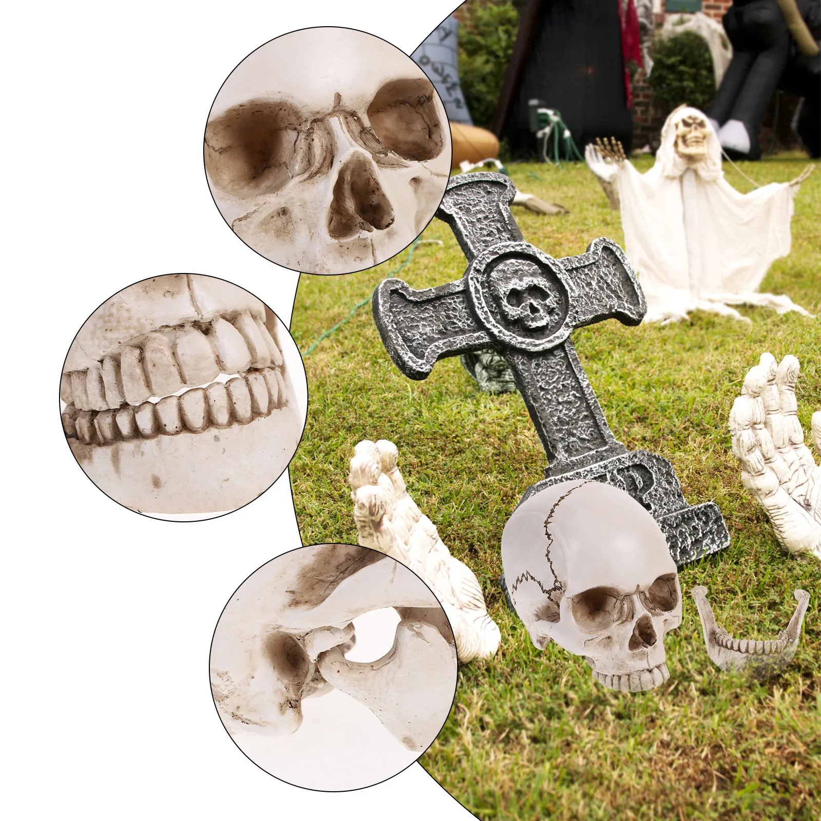 1:1 Human Skull Resin High Quality Anatomy Teaching Tracing Decor Human Skull Model
