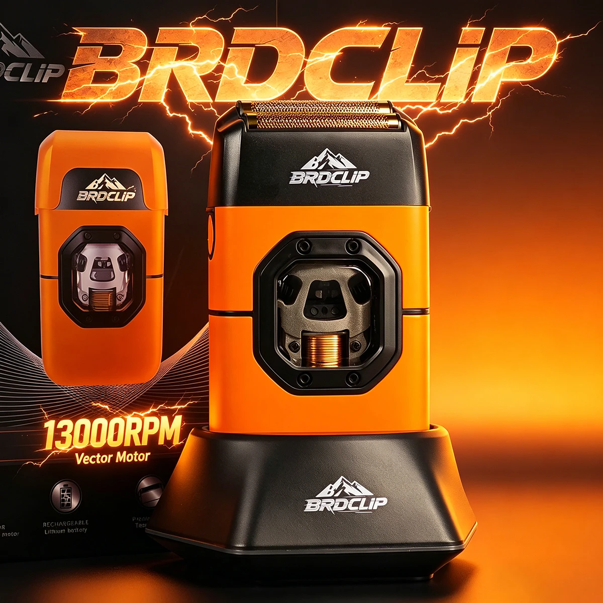 

Профессиональная электрическая машинка для стрижки волос BRD-2603, мужская бритва с векторным мотором 13000 об/мин, триммер с металлическим корпусом, зарядной базой и блокировкой для путешествий