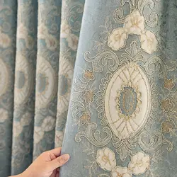 European Chenille Curtains 2024 New Style Bedroom Embroidery Curtains for Living Dining Room Bedroom