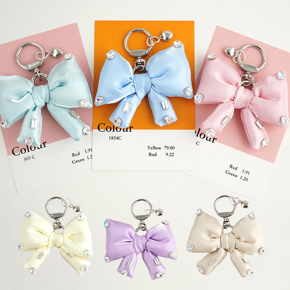 

INS Fashion Diamond Bowknot Keychain Exquisite Durable Mobile Phone Pendant Sweet Backpack Decoration Bag Accessories Gifts