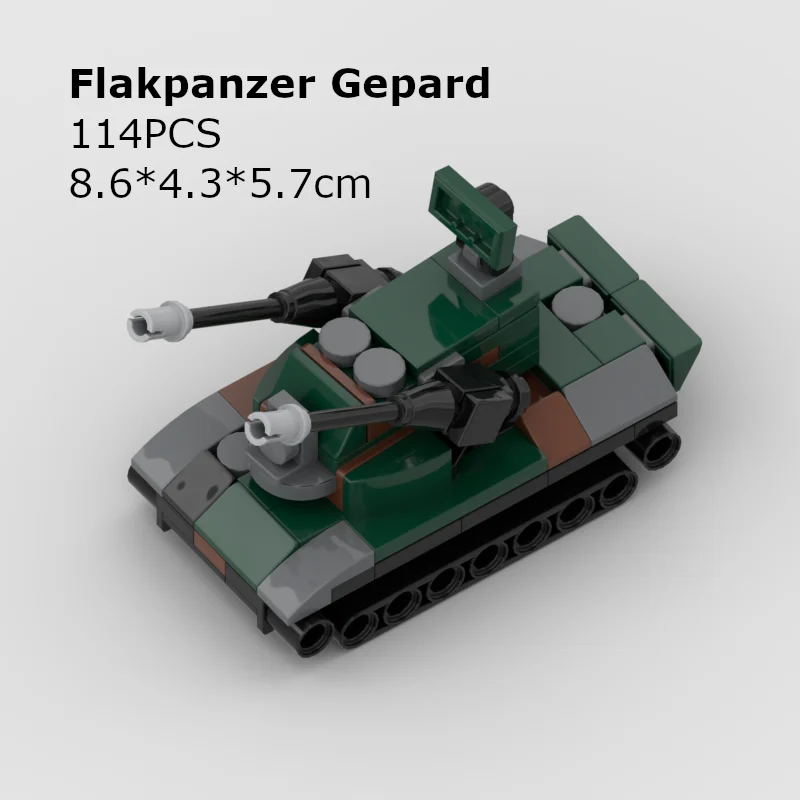 Flakpanzer Gepard  Germany Tank MOC Building Block Parts Kit Military Toy