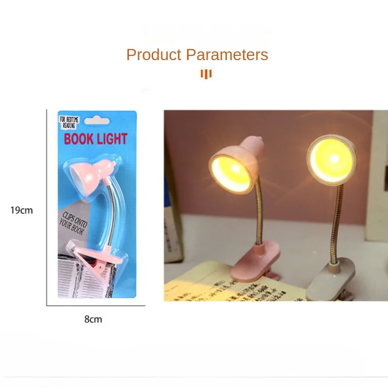 1Pcs Portable Eye-Friendly Reading Lamp - Warm & Bright Clip-On Light with Long-lasting Battery for Books and Desks