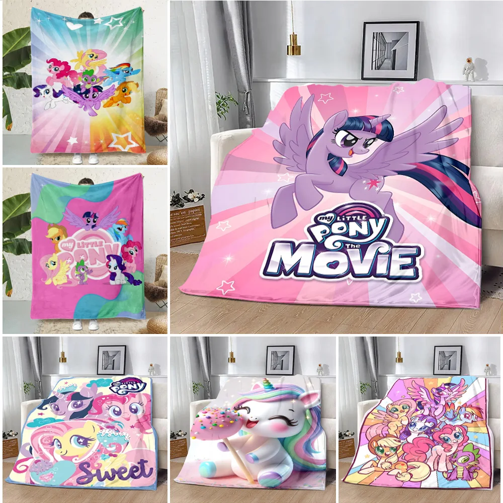 cartoon My Little P-PonyS Printed Blanket Picnic Blankets Warm Blanket Soft and Comfortable Blanket Home Travel Birthday Gift