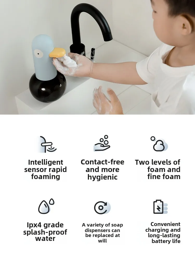 Automatic induction foam washing mobile phone cartoon children's hand sanitizer bubbles smart charging soap dispenser