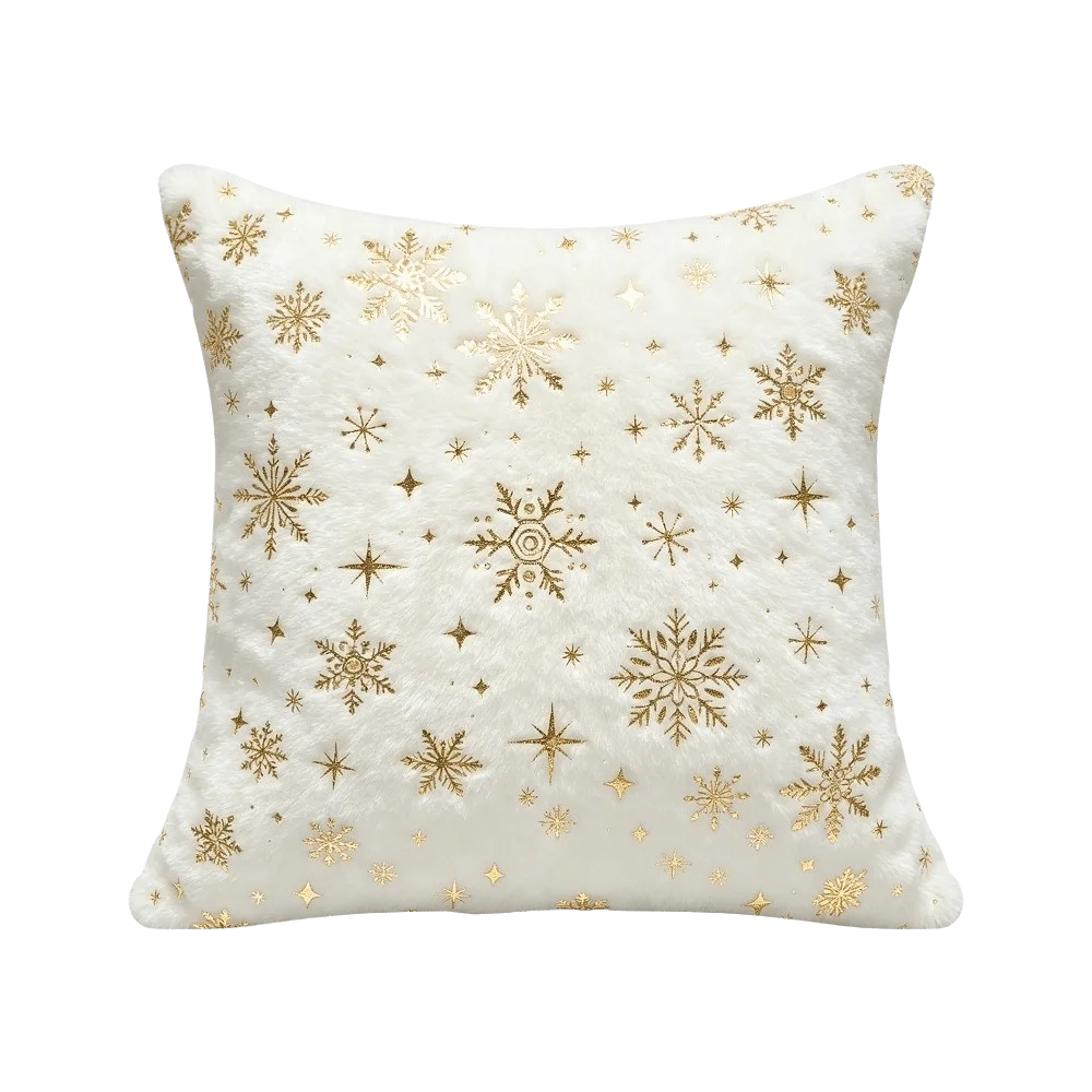 Happy New Year Plush Christmas Pillow Covers Tree Reindeer Xmas Pillowslip Soft Snowflake Santa Pillow Cover Festive Holiday