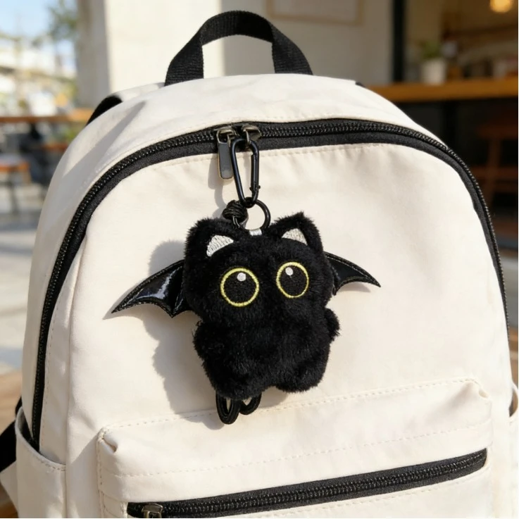 

Милый ангельский кот держит рыбу, пара и брелок в семейном стиле — для сумок, школьных сумок и ключей