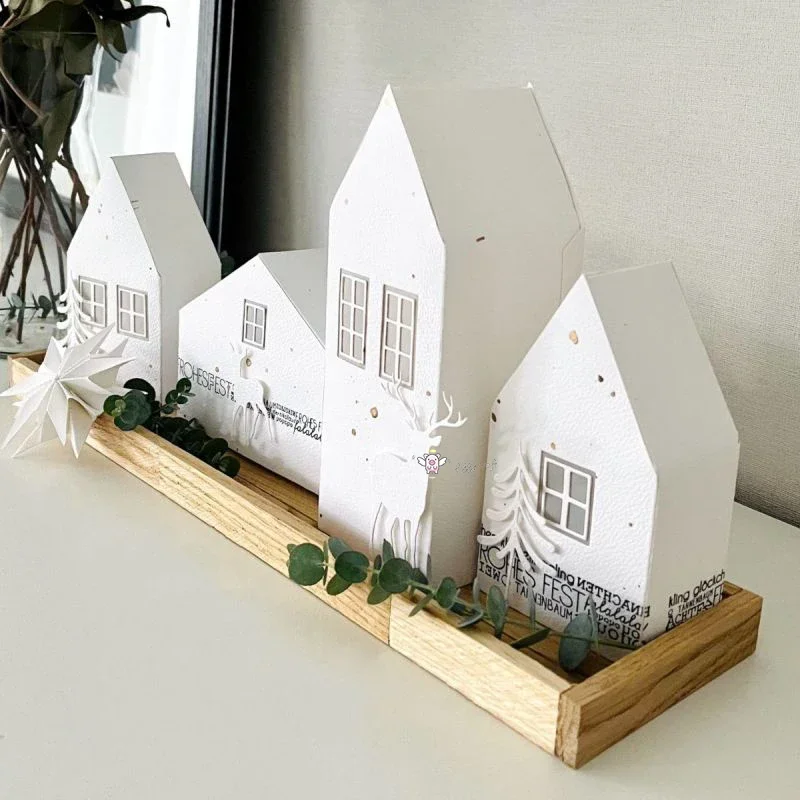 Neue Handwerk metall schneiden stirbt geschnitten sterben form Neue 3D haus box serie sammelalbum papier handwerk messer form klinge punsch schablonen stirbt
