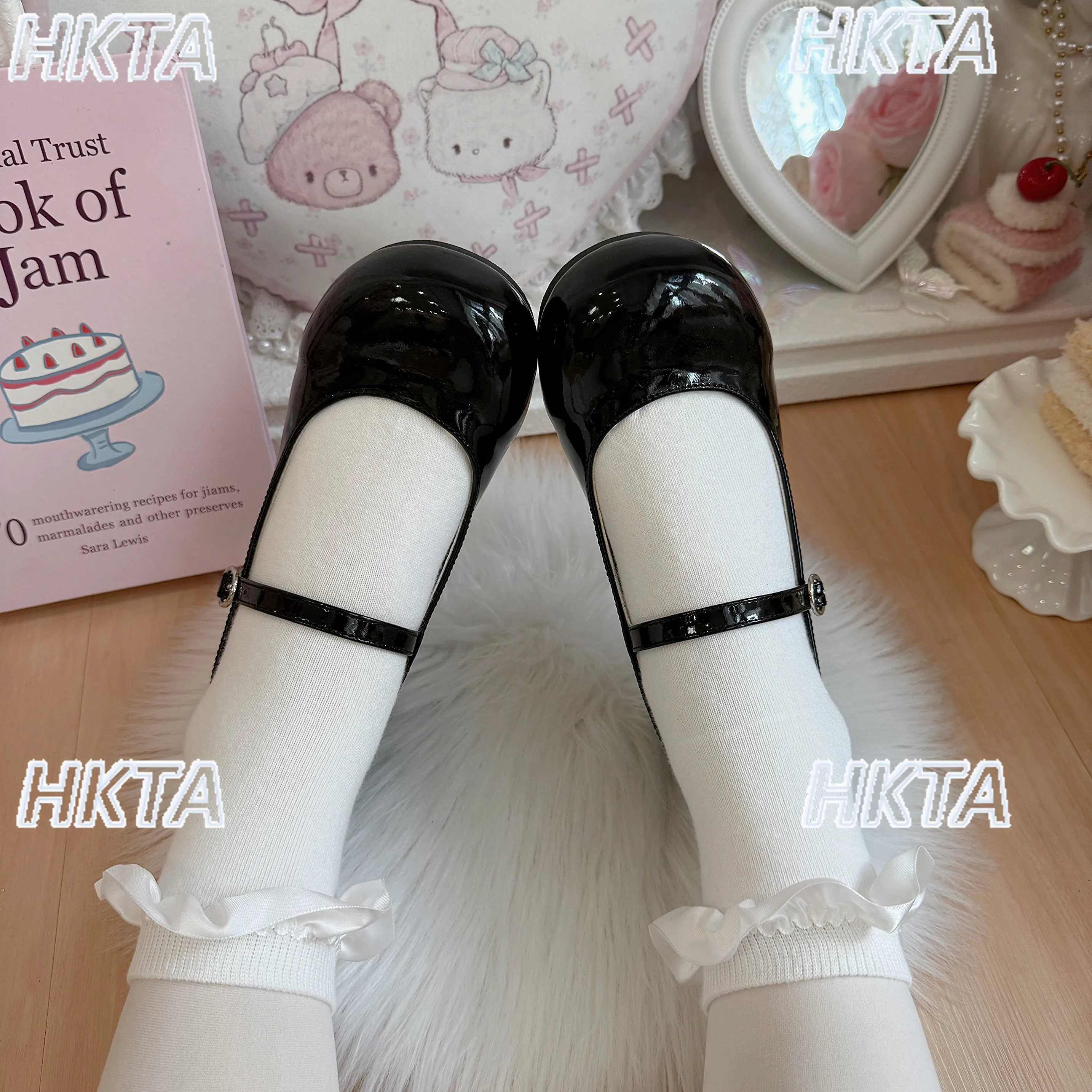 Lolita Schuhe Spitze Quadratischer Absatz - alternate angle