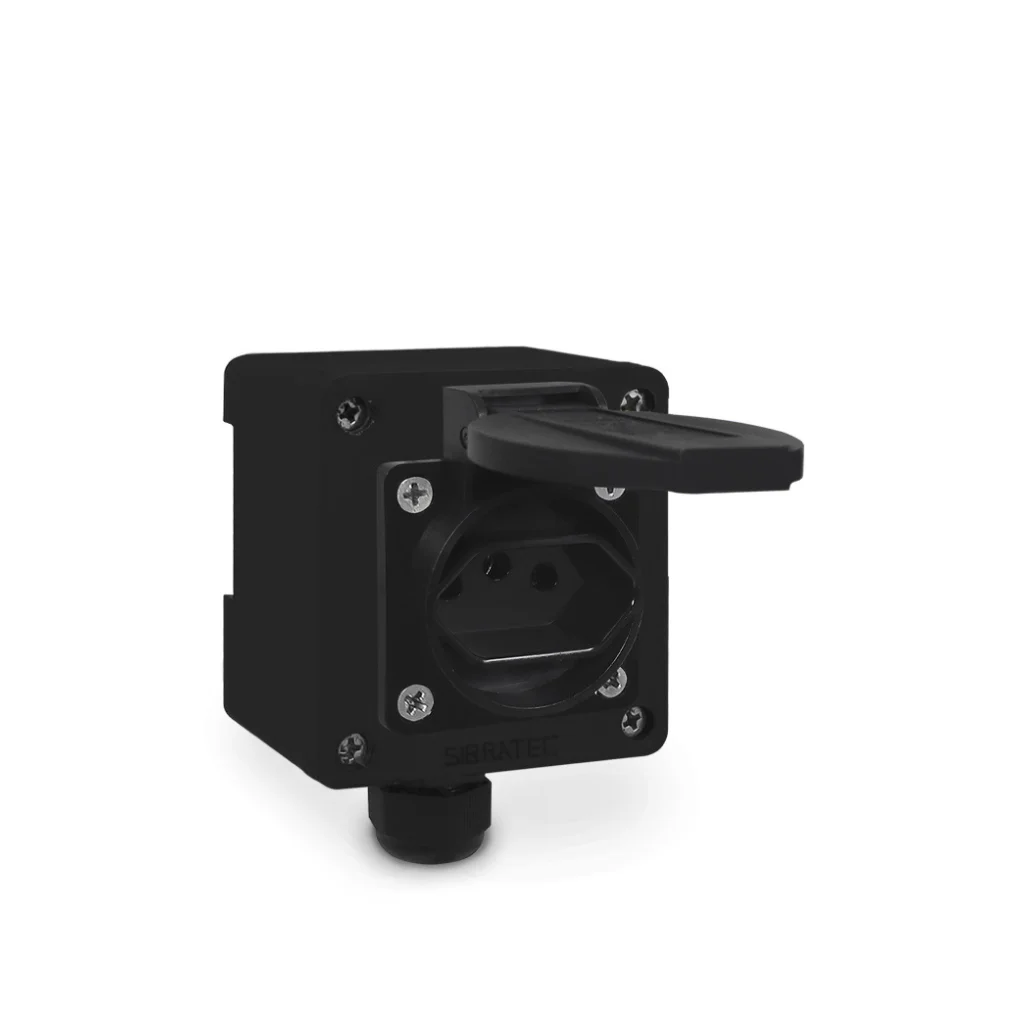 Socket + Brazilian Standard Black Box 2P + T 20A Black