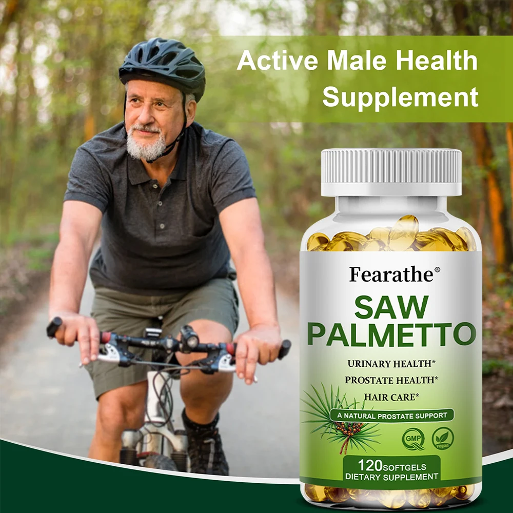 Organic Saw Palmetto 500 Mg Supports Prostate Health DHT Prevention Hair Supplements Urinary Tract Health