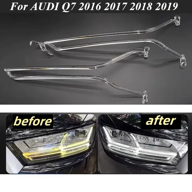 

New for Audi Q7 2016 2017 2018 2019 Style LED DRL Daytime Running Light Light Guide Plate Light Strip