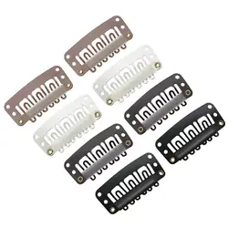 50pcs/Lot 32mm Metal 6 Teeth U Shape Wig Clips for DIY Snap Weave Hair Extension Jewelry Accessories Making Supplies Materials