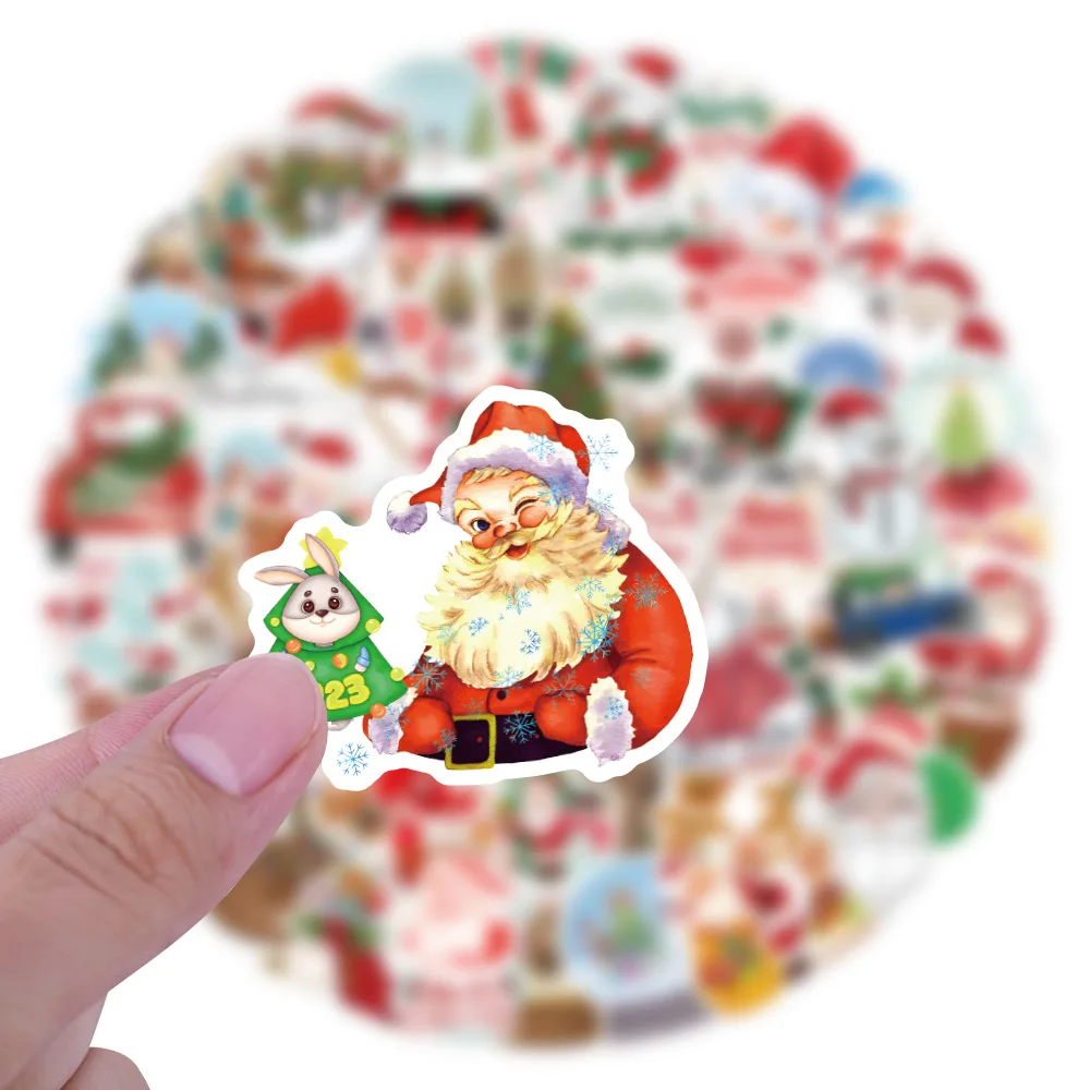 60/120PCS New Christmas Stickers Kids DIY Graffiti luggage Skateboard Laptop Water Cup Mobile Phone Personalized Stickers Toy