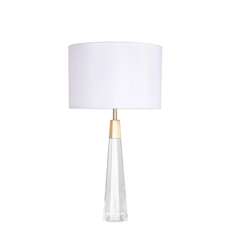 Top Selling Product Modern Decorative Metal Bracket Handmade Fabric Lampshade Crystal Table Lamp