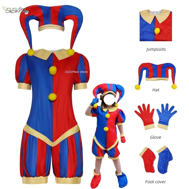 The Amazing Digital Circus Anime Clothes Clown Costume Ponmi Costumes Adult Woman Disguise Cosplay Cos Figures Women's Kid Men's