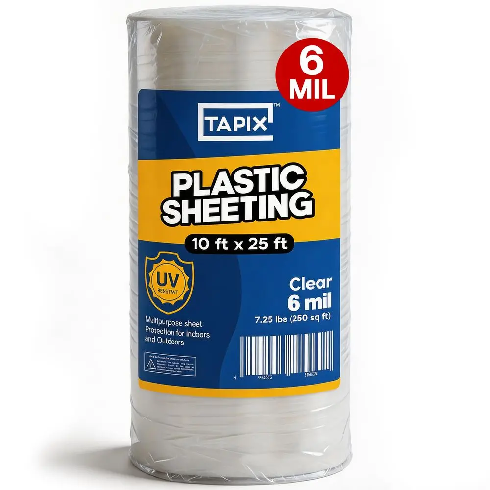 

Пленка полиэтиленовая 10 x 25 футов, 6 мил, с УФ-защитой, сверхпрочная, для теплиц