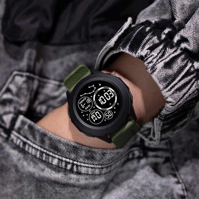 Reloj deportivo Digital para hombre, cronómetro luminoso con fecha y semana, resistente al agua, militar, electrónico, nuevo