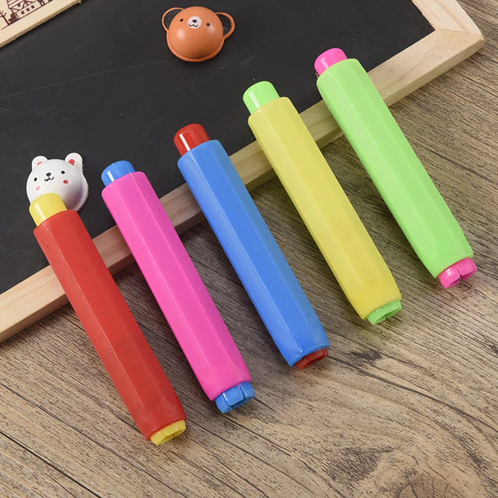 

10 Pcs Chalk Holder Set Colorful Portable Kids School Supplies Chalk Storage Eco Friendly Easy to Use Gifts