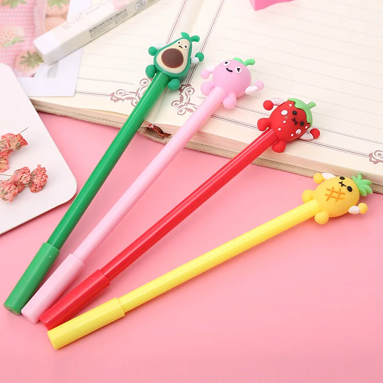 1 Pcs Fresh Fruit Gel Pen Cute Student Water-based Pen Creative Learning Stationery Office Signature Manufacturers Wholesale