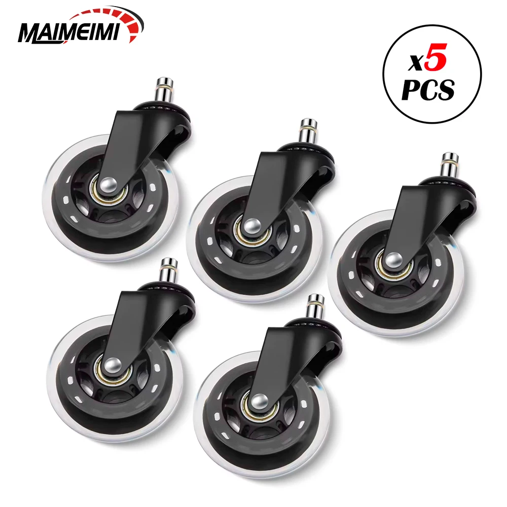 

5pcs Furniture Casters Wheels Soft Rubber Swivel Caster Quite Roller Wheels for trolley Baby Crib Bed Wheels Household Accessory