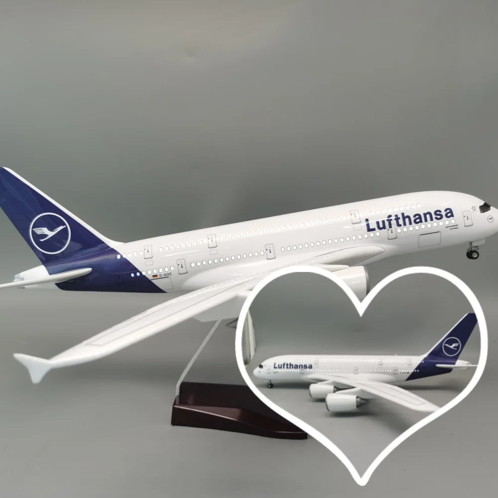 Scale Plane 47CM Air-bus 380 Lufthansa A380 Airline Adults Fun Aircraft Model Collectible Miniature Airplane Diecast Gift