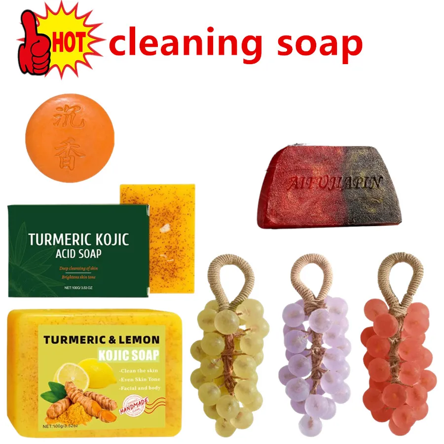 

Turmeric Soap Face Cleansing Anti Acne Whitening Skin Lightening Face Remove Pimples Lightening Ginger Handmade Soap