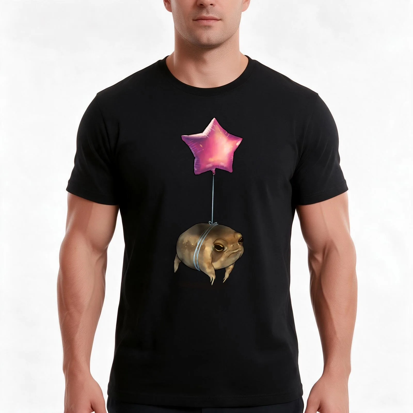 Floating Potato Frog T-Shirt Summer Casual Cotton Tee Oversized Streetwear Tops Vintage Graphic Print Loose Fit Short Sleeve