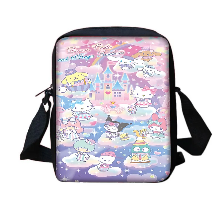 Cute Cartoon S-sanrios Family Boy Girls Printed Shoulder Messenger Bag Child Casual Handbag Men Women Phone Bag Shopping Bag