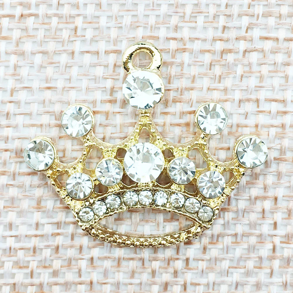 

10 Pcs Small Diamond Crown Pendant DIY Alloy Accessories Diamond Jewelry Ornament Accessories ( )