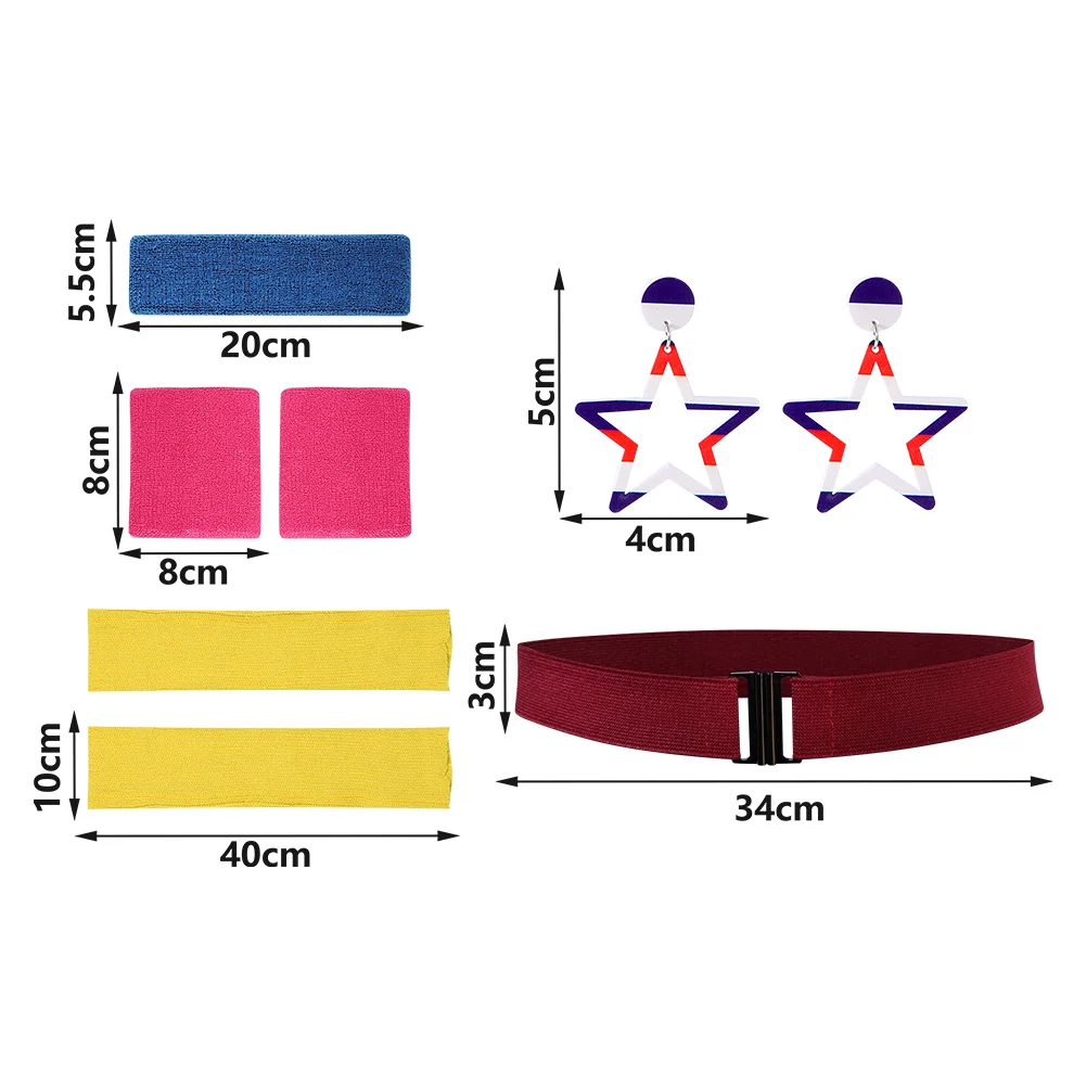 80s 90s Workout Costume Leotard Legging Tracksuit Women Female Cosplay Costume Fantasia Dress Up Outfits Halloween Carnival Suit