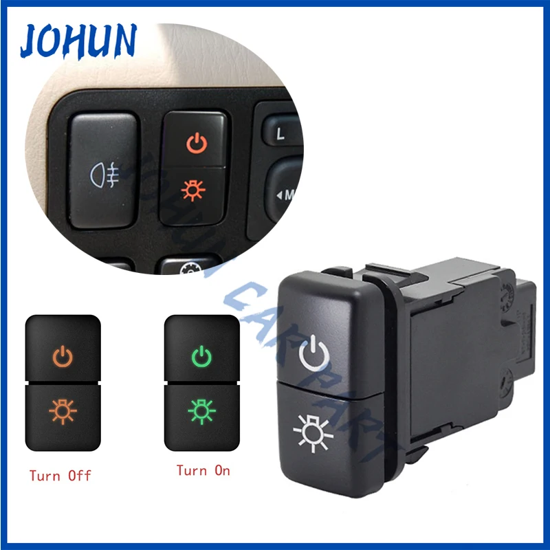 

New Car Dual Fog Light On-Off Push LED Light Bar Switch Button 12V For Toyota Prado LC100 Reiz Hilux Landcruiser Light Button