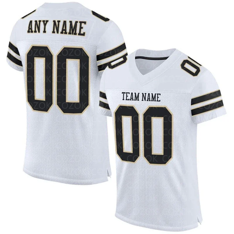 

White Jersey Customized Football Jersey for Men Football Short Sleeves Athletic Tee Shirts