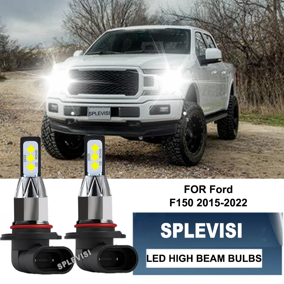 

2x 9005/HB3 LED Headlight Bulbs High Beam Plug and Play Replacement For Ford F150 2015-2022 2016 2017 2018 2019 2020 2021 2022