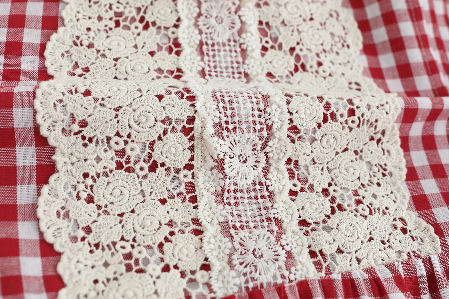 Japanse Zoete Mori Meisje Vintage Plaid Kant Patchwork Katoenen Shirts Vrouwen Herfst O-hals Lange Mouw Casual Losse Blouse Tops