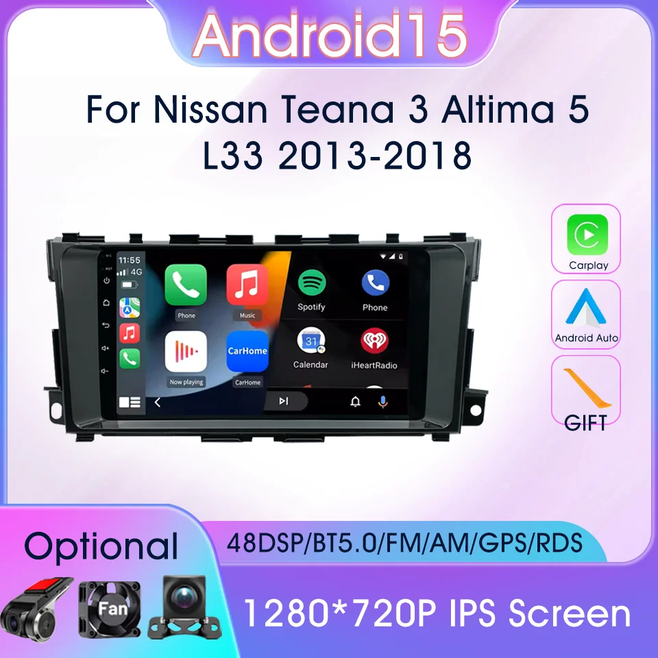 

Android Auto Car Radio For Nissan Teana 3 Altima 5 L33 2013-2018 Car Player Autoradio Stereo Navi GPS Carplay Intellginet System