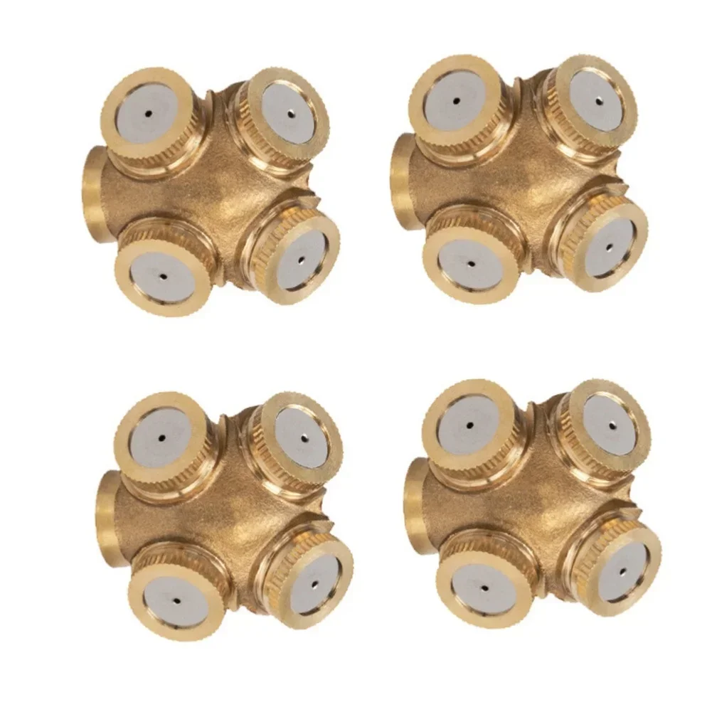 

Медный распылитель-опрыскиватель с 4 отверстиями: идеален для орошения, охлаждения, легкой установки и равномерного распределения воды.