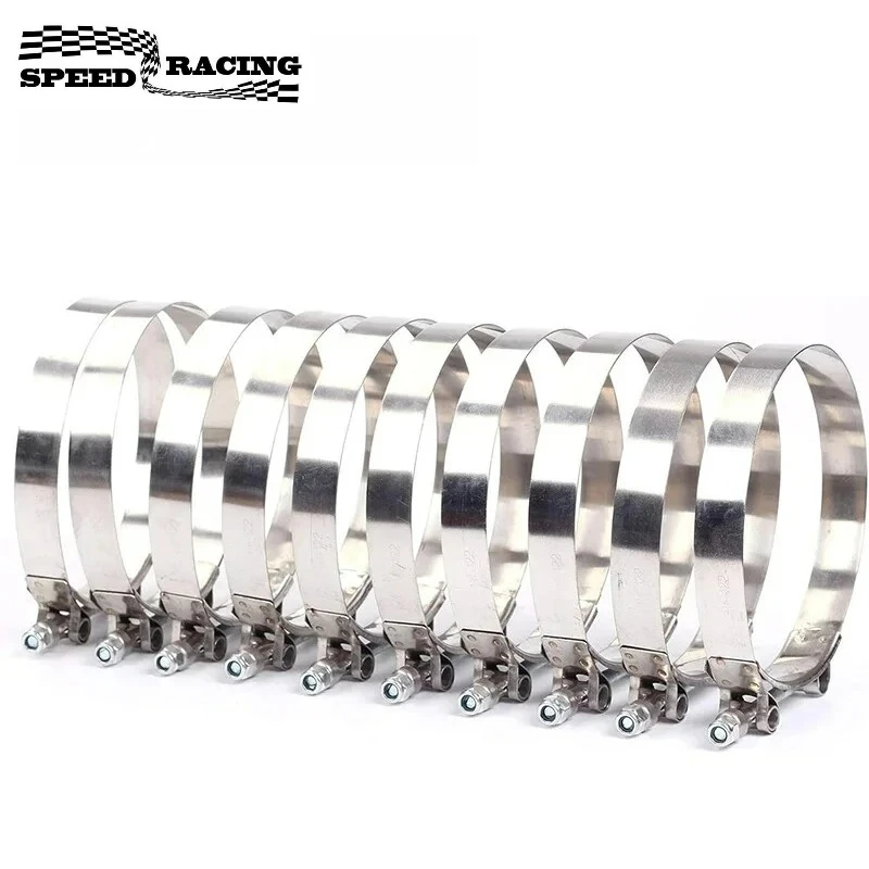 

Универсальные 10 шт. 3,5-дюймовые и 4-дюймовые хомуты для турбо-шлангов из нержавеющей стали с Т-образным болтом, силиконовые, для интеркулера, серебристые