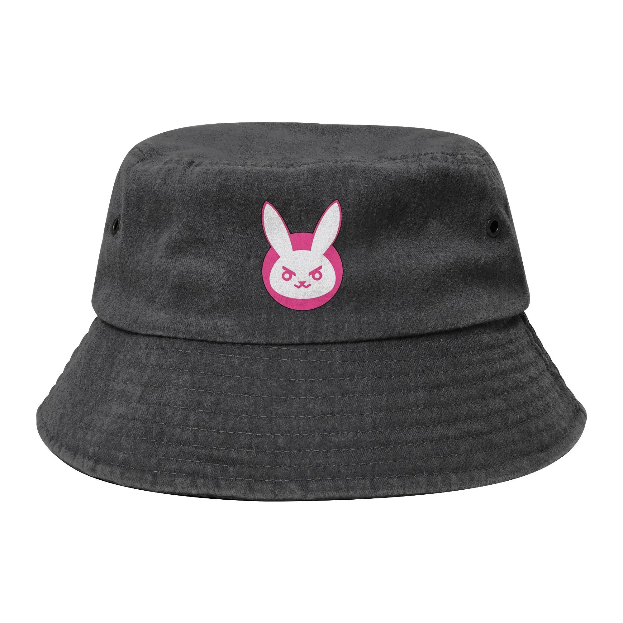 Dva Bunny  Bucket Hats for Men Women Summer Overwatch Game Distressed Washed Field Hat UV Protection for Outdoor Fisherman Hats