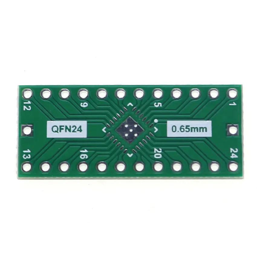 2pcs QFN24 Transfer Board Adapter PCB Pinboard SMD to DIP24 DIP 24Pin IC Test Plate 0.5mm 0.65mm 2.54mm Pitch Converter Socket