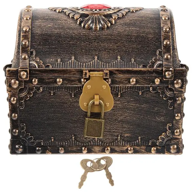 宝箱　小　treasure chest / treasure box ZX Wooden Treasure Chest Boxes Hand Crafted Vintage Wooden