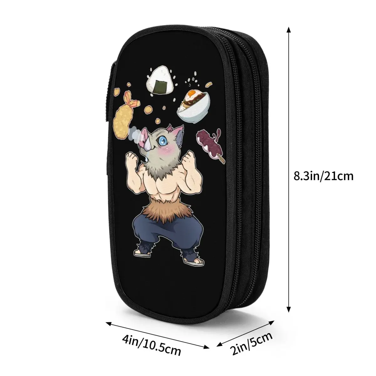 Imagem -06 - Inosuke Demon Slayer Pencil Case Demon Slayer Demon Blade Pencil Box Bolsa de Grande Capacidade para Estudantes Papelaria Escolar Zipper